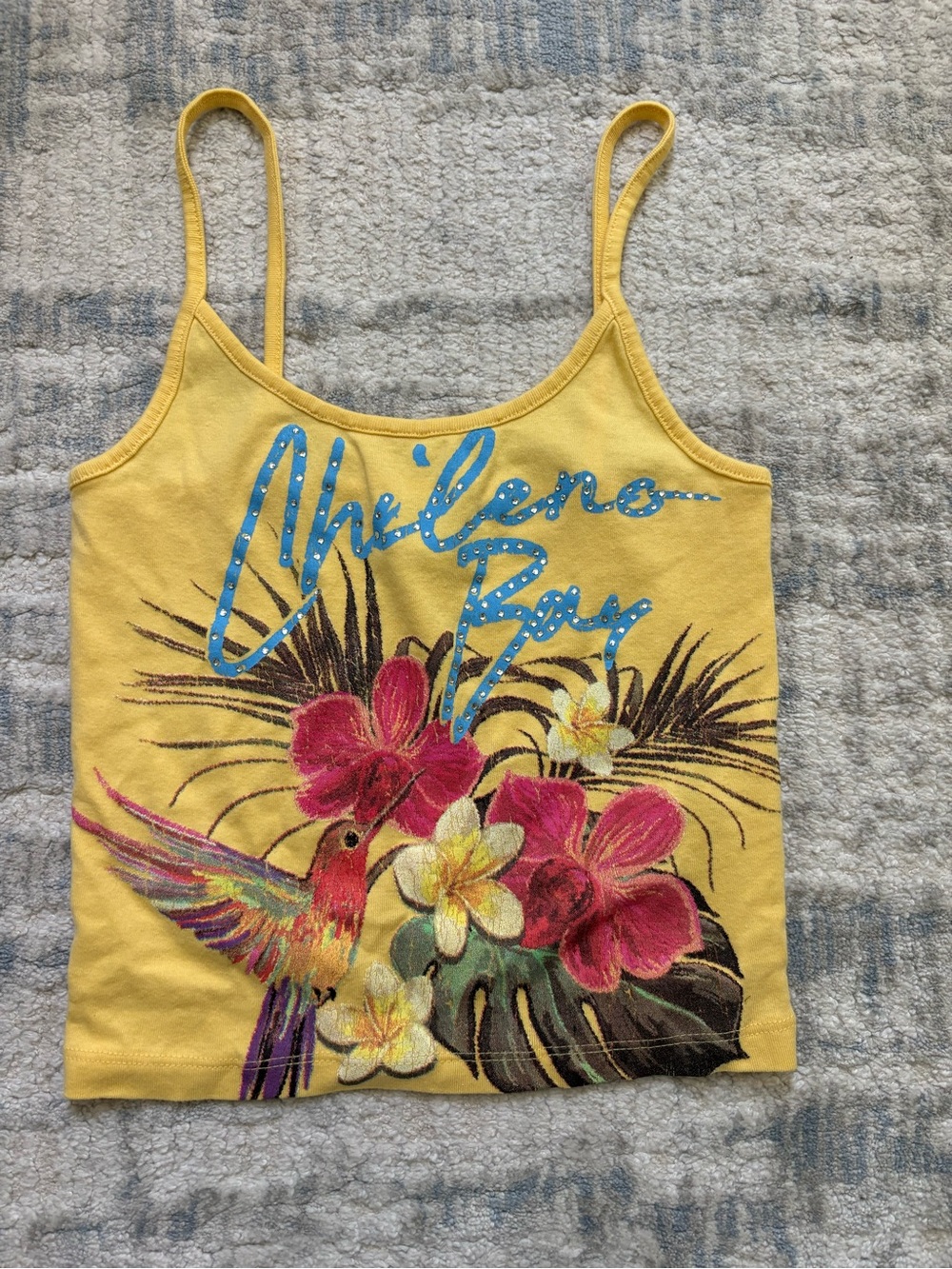 NWOT Urban Outfitters Yellow Tropical Floral Graphic Cami Tank